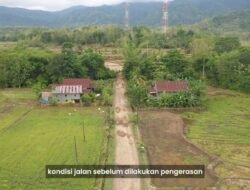 Kerja Nyata, Paslon Araska Kerahkan Pekerja Perbaiki Jalan Berlubang di Desa Galung